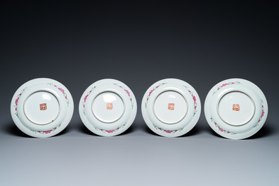 Four Chinese famille rose plates for the Straits or Peranakan market, 19th C.