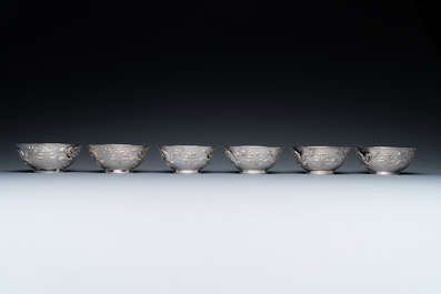 Twaalf Chinese zilveren kommen met draken en feniksen, Republiek