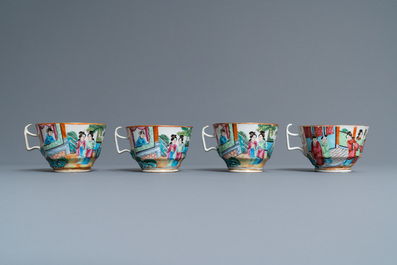 A Chinese Canton famille rose 18-piece tea service, 19th C.