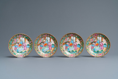 A Chinese Canton famille rose 18-piece tea service, 19th C.