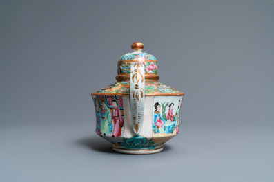 A Chinese Canton famille rose 18-piece tea service, 19th C.