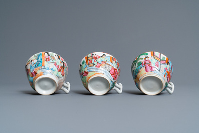 A Chinese Canton famille rose 18-piece tea service, 19th C.