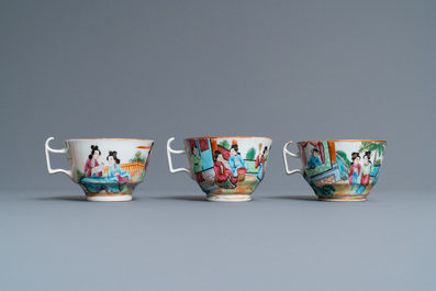 A Chinese Canton famille rose 18-piece tea service, 19th C.