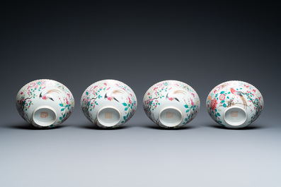 Four Chinese famille rose bowls for the Straits or Peranakan market, 19th C.