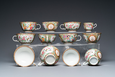 Un service &agrave; th&eacute; de 27 pi&egrave;ces en porcelaine de Chine famille rose de Canton armori&eacute;e aux armes d'Ormiston pour le march&eacute; &eacute;cossais, 19&egrave;me