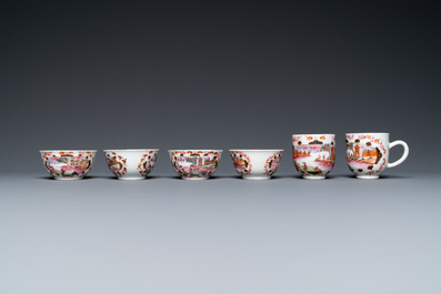 A Chinese famille rose 15-piece 'Peter the Great' tea service, Qianlong