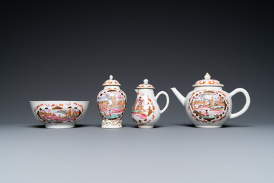 A Chinese famille rose 15-piece 'Peter the Great' tea service, Qianlong