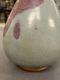 A Chinese 'yuhuchunping' junyao-glazed vase, probably Yuan or Song