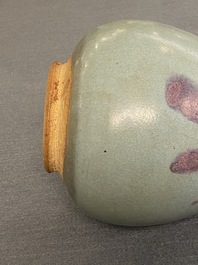 A Chinese 'yuhuchunping' junyao-glazed vase, probably Yuan or Song