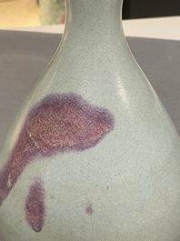 A Chinese 'yuhuchunping' junyao-glazed vase, probably Yuan or Song