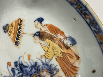 Een Chinese Imari-stijl sauskom naar Cornelis Pronk, 'De parasoldames', Qianlong