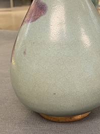 A Chinese 'yuhuchunping' junyao-glazed vase, probably Yuan or Song