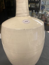 A Chinese cream-glazed Cizhou-type vase, Liao or later
