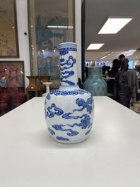 A Chinese blue and white 'Bleu de Hue' bottle vase for the Vietnamese market, Kangxi