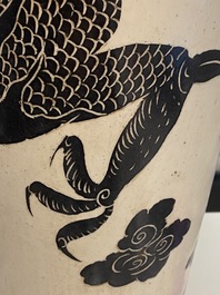 A large Chinese Cizhou meiping 'dragon' vase, Song/Yuan