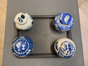 Fourteen Chinese blue and white vases, 18/20th C.