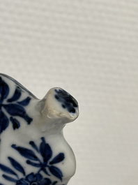 A Chinese blue and white salt after a European silver model, Kangxi
