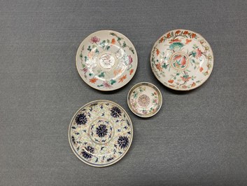 A varied collection of Chinese blue and white and famille rose porcelain, 19/20th C.