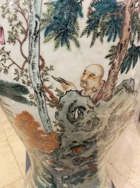 A large Chinese famille rose 'immortals' vase, Republic