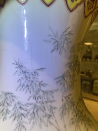 A large Chinese famille rose 'immortals' vase, Republic