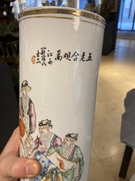 Trois porte-chapeaux en porcelaine de Chine qianjiang cai, 19/20&egrave;me