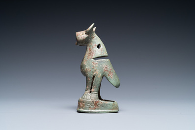 A Seljuk bronze model of a cat, Iran, 12/14th C.