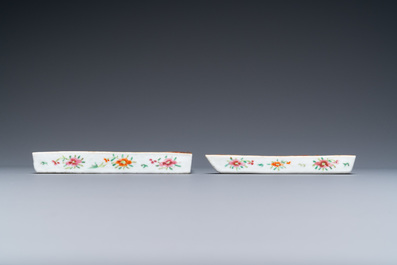 Six pi&egrave;ces en porcelaine de Chine famille rose de Canton, 19&egrave;me