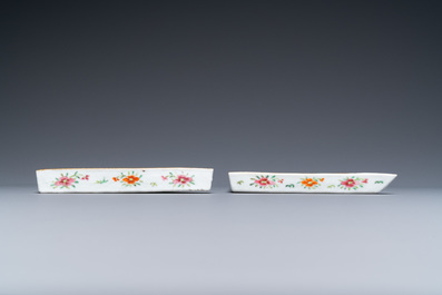 Six pi&egrave;ces en porcelaine de Chine famille rose de Canton, 19&egrave;me