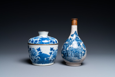 Three Chinese blue and white porcelain wares for the Thai market, 19th C.