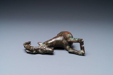 A Luristan bronze fragment of a ram, Iran, 1st millenium BC