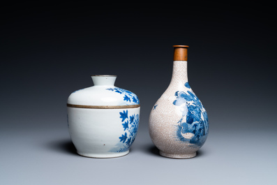 Three Chinese blue and white porcelain wares for the Thai market, 19th C.