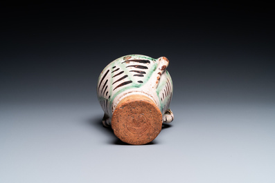 A polychrome Spanish pottery mortar, Teruel, 15/16th C.