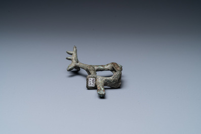 A Luristan bronze deer pin, Iran, 1st millenium BC