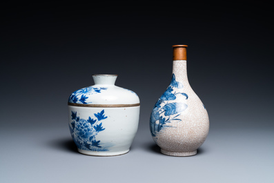 Three Chinese blue and white porcelain wares for the Thai market, 19th C.