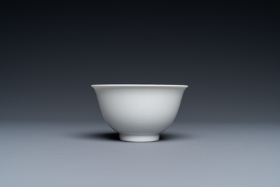 A fine Chinese monochrome white-glazed bowl, Yongzheng mark and of the period