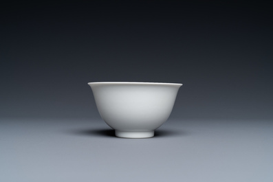 A fine Chinese monochrome white-glazed bowl, Yongzheng mark and of the period