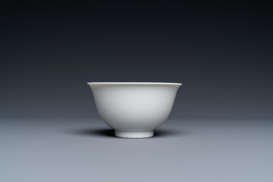 A fine Chinese monochrome white-glazed bowl, Yongzheng mark and of the period