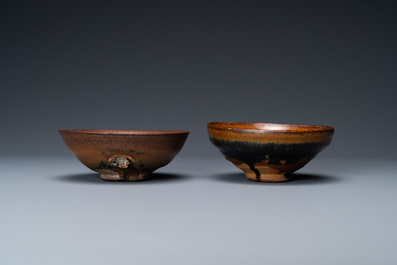 Two Chinese 'hare's fur' tea bowls, Song or later