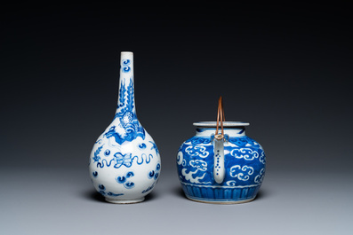 Three Chinese 'Bleu de Hue' porcelain wares for the Vietnamese market, 19th C.