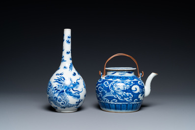 Three Chinese 'Bleu de Hue' porcelain wares for the Vietnamese market, 19th C.