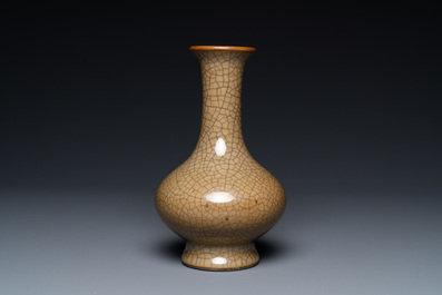 A Chinese crackle-glazed 'sanping' vase, Yongzheng/Qianlong