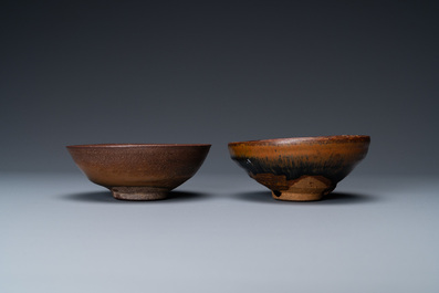 Two Chinese 'hare's fur' tea bowls, Song or later