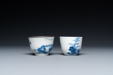 Four Chinese 'Bleu de Hue' porcelain wares for the Vietnamese market, 19th C.