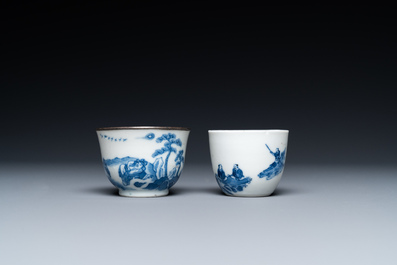 Quatre pi&egrave;ces en porcelaine de Chine 'Bleu de Hue' pour le Vietnam, 19&egrave;me