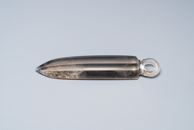 A blade-shaped rock crystal pendant, Funan kingdom, Oc Eo culture, Vietnam, 1st C. BC/7th C.