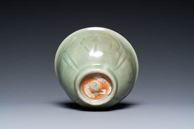 A Chinese Longquan celadon bowl with incised design, Ming