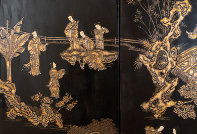 A Chinese eight-panel coromandel lacquer screen, 18/19th C.