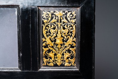 An ebony, ebonised and painted cabinet, Antwerp, 17th C.