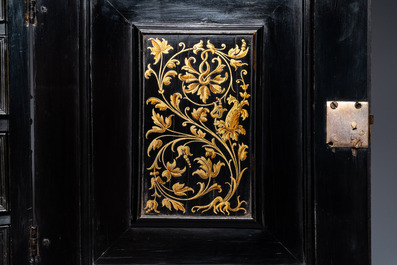 An ebony, ebonised and painted cabinet, Antwerp, 17th C.