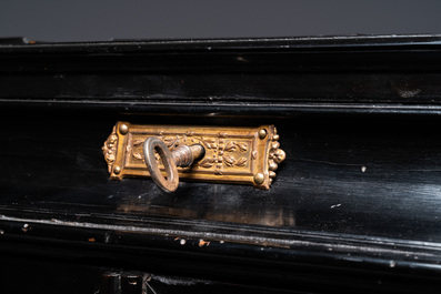 An ebony, ebonised and painted cabinet, Antwerp, 17th C.